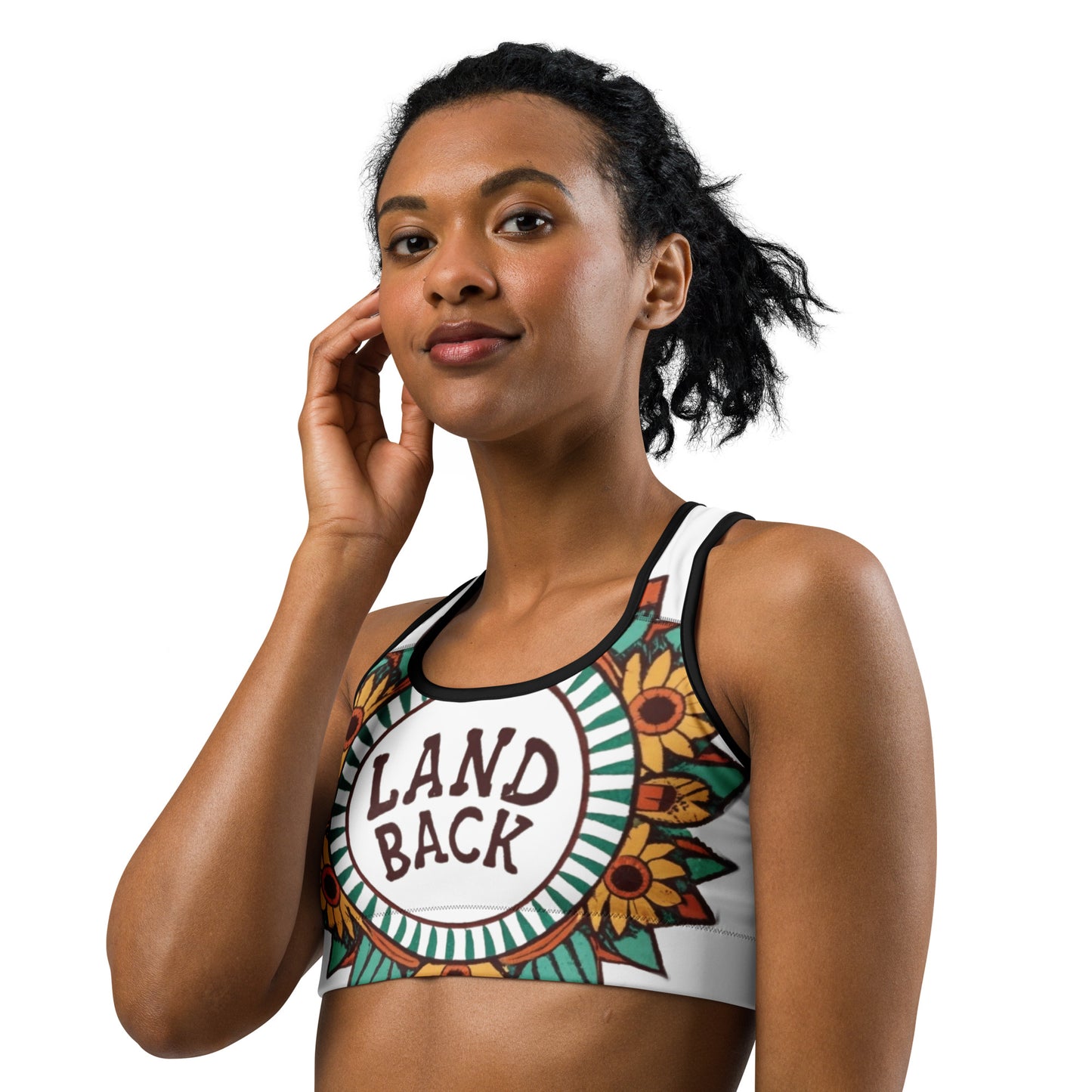 Sunflower- Land Back- Sports bra