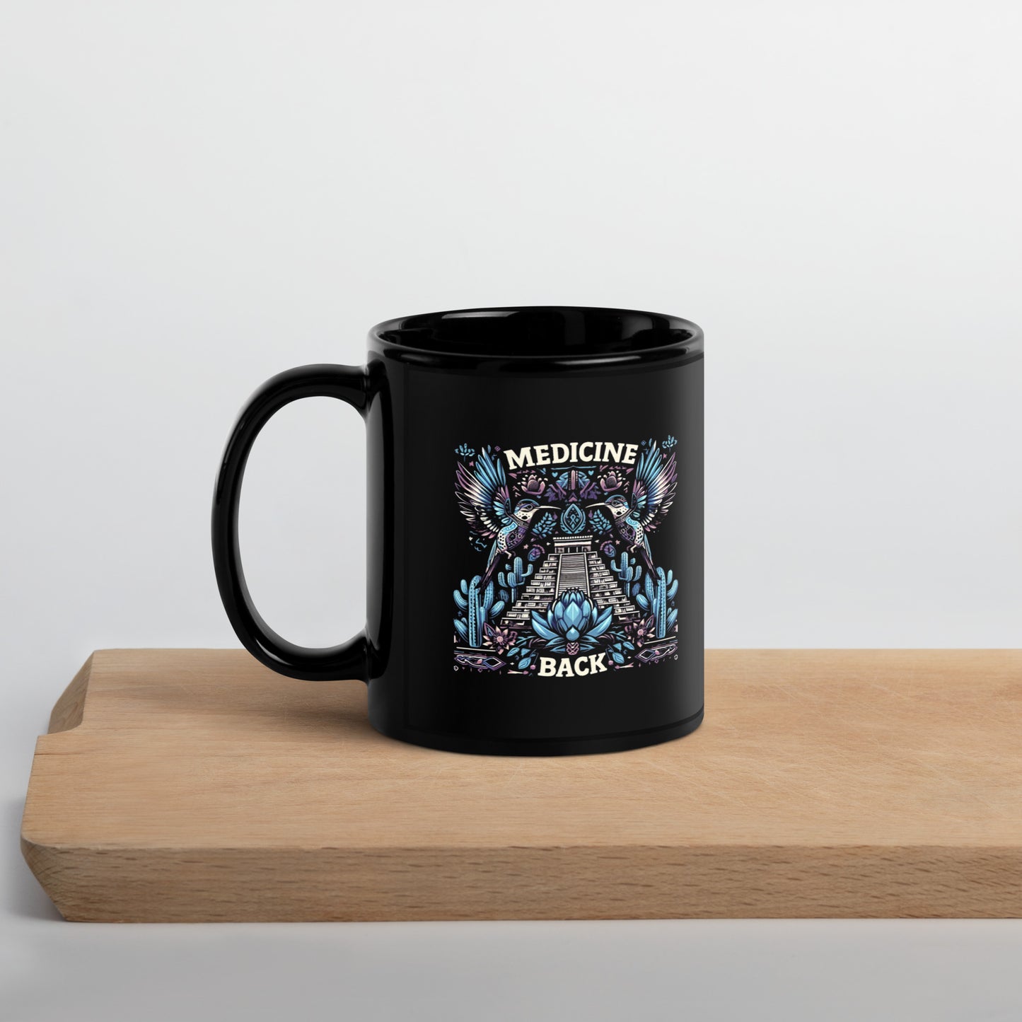 Medicine Back- Black Glossy Mug