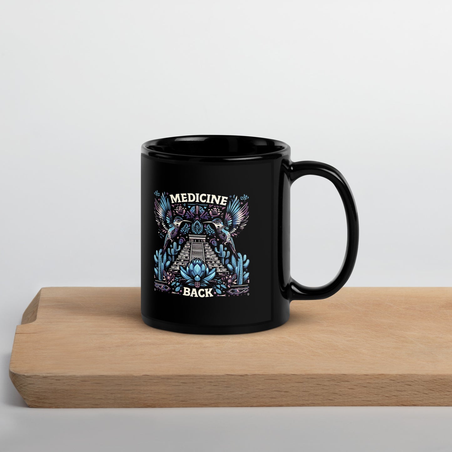 Medicine Back- Black Glossy Mug