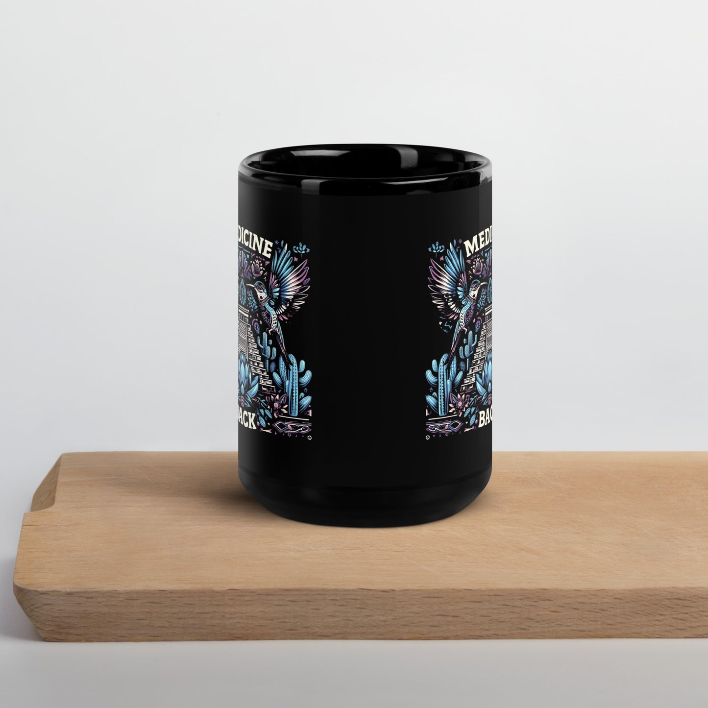 Medicine Back- Black Glossy Mug