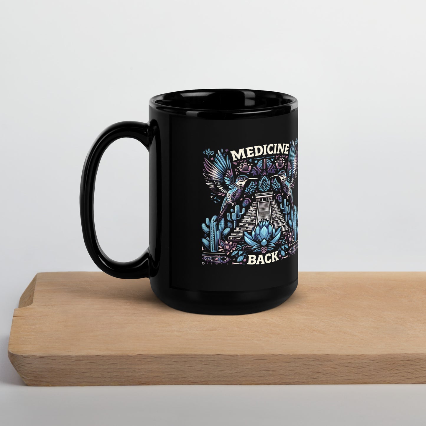 Medicine Back- Black Glossy Mug