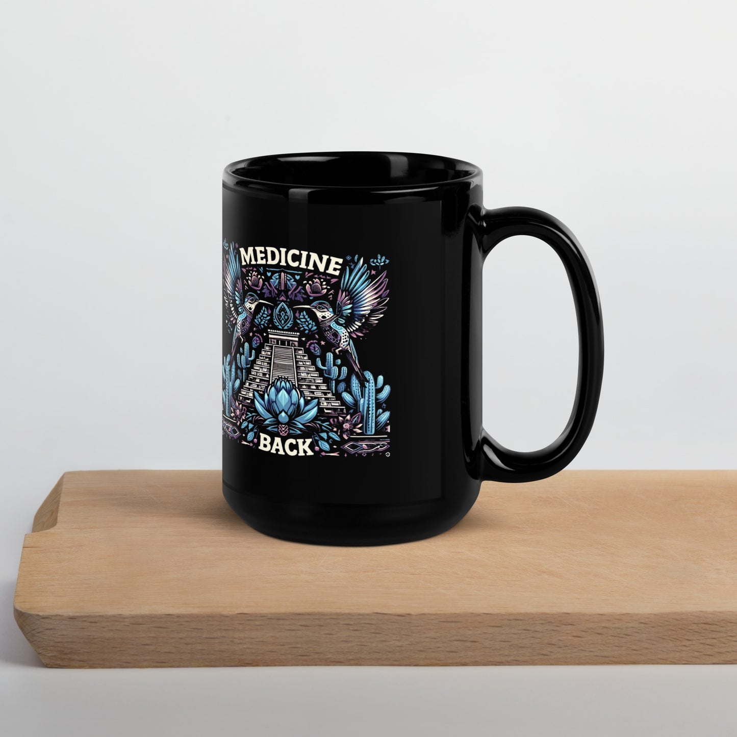 Medicine Back- Black Glossy Mug