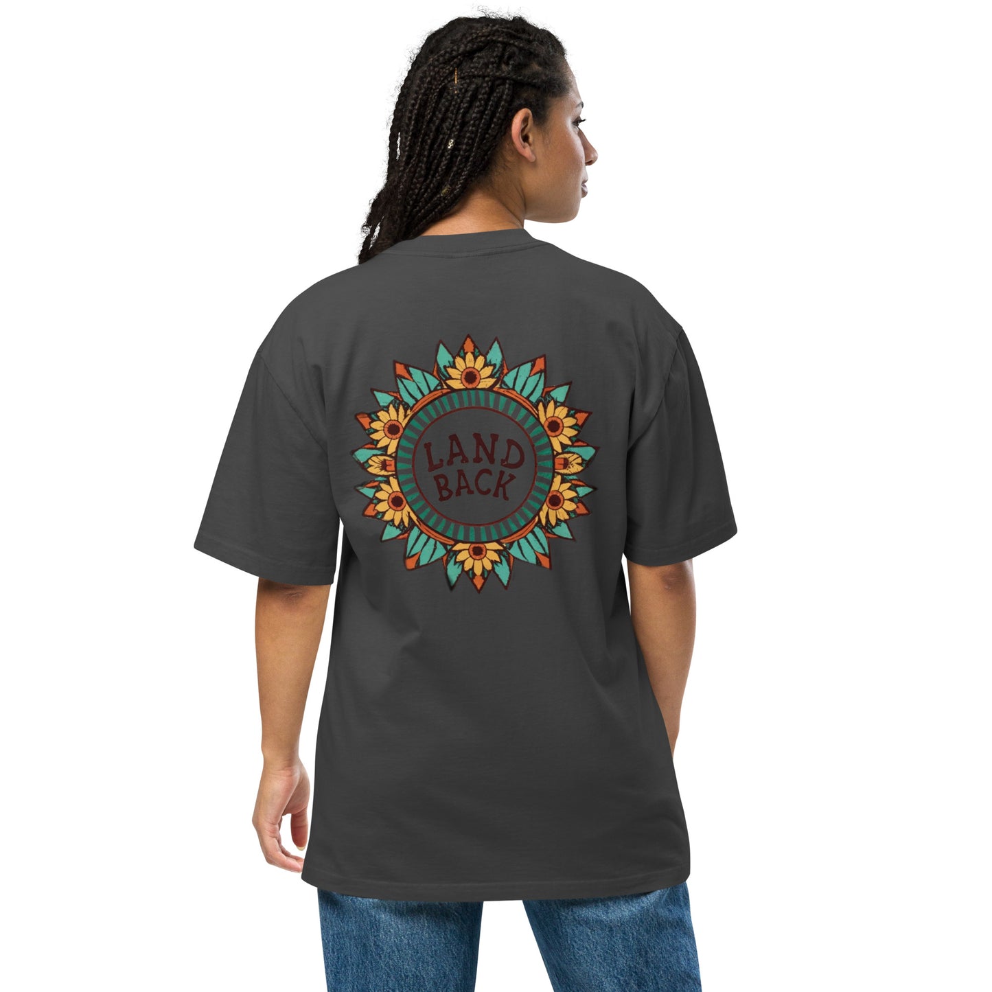 Land Back- Sunflower- Oversized faded t-shirt