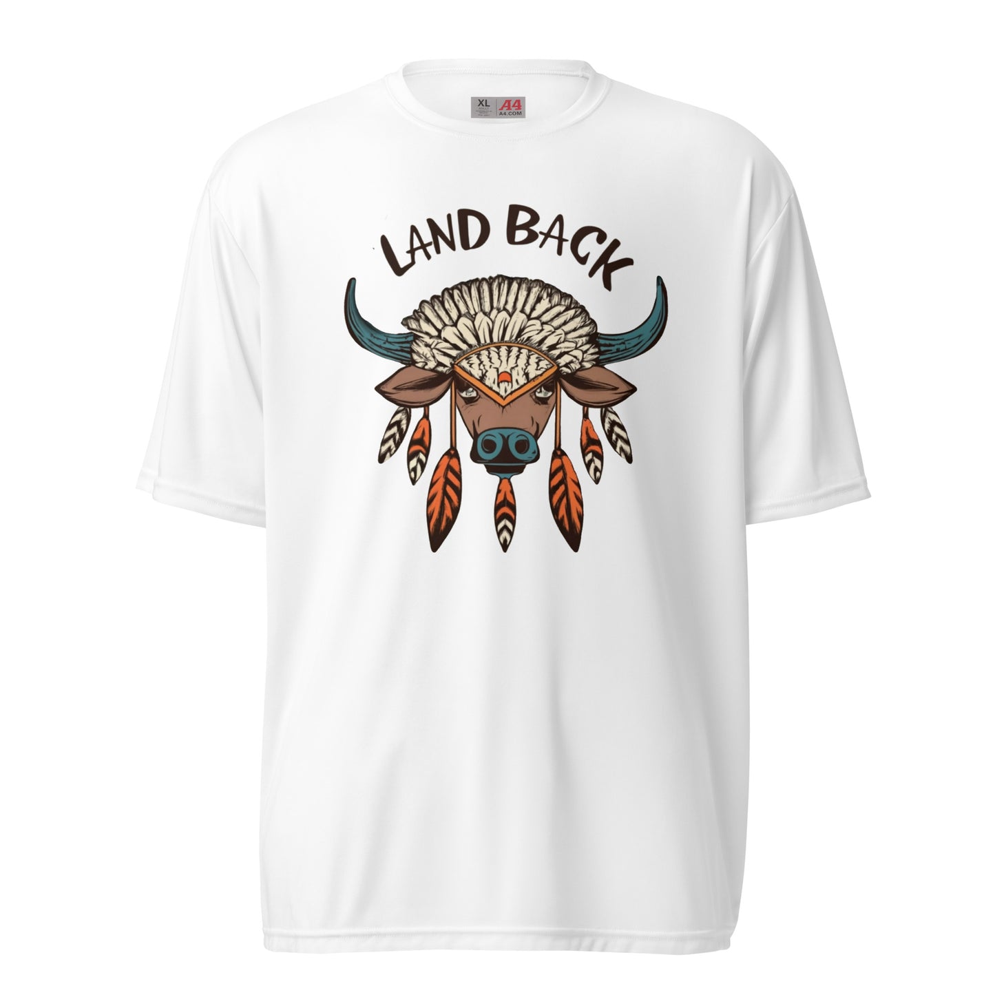 Buffalo Medicine - Land Back- Unisex performance crew neck t-shirt