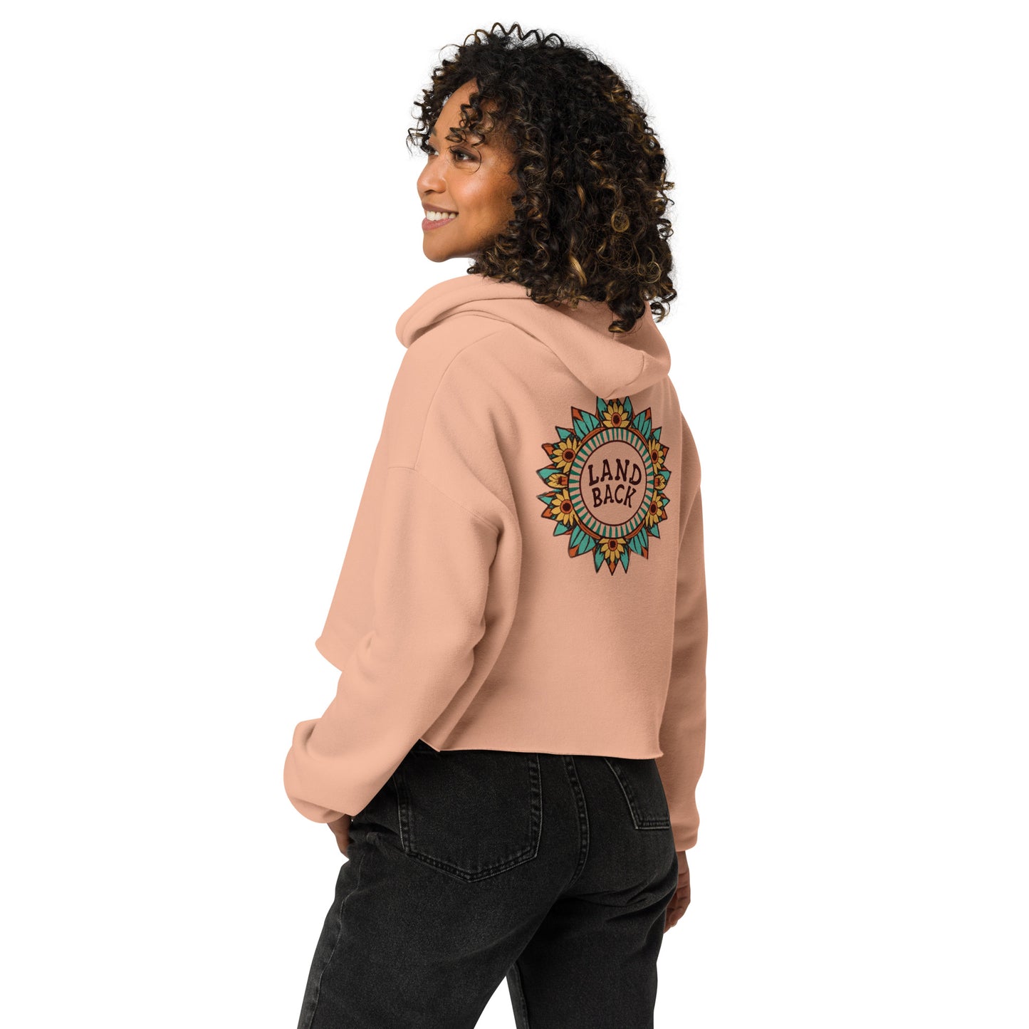 Sunflower- Land Back- Crop Hoodie