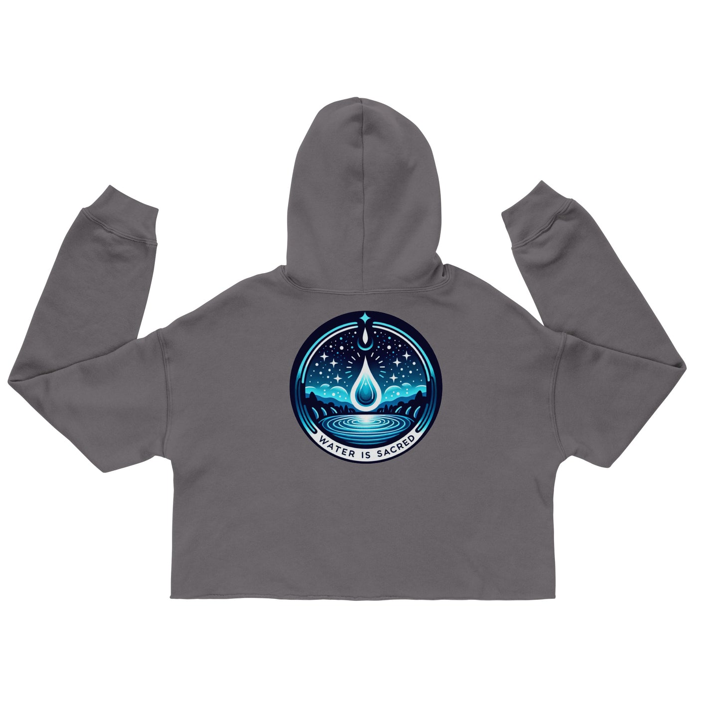 Water is Sacred- Crop Hoodie