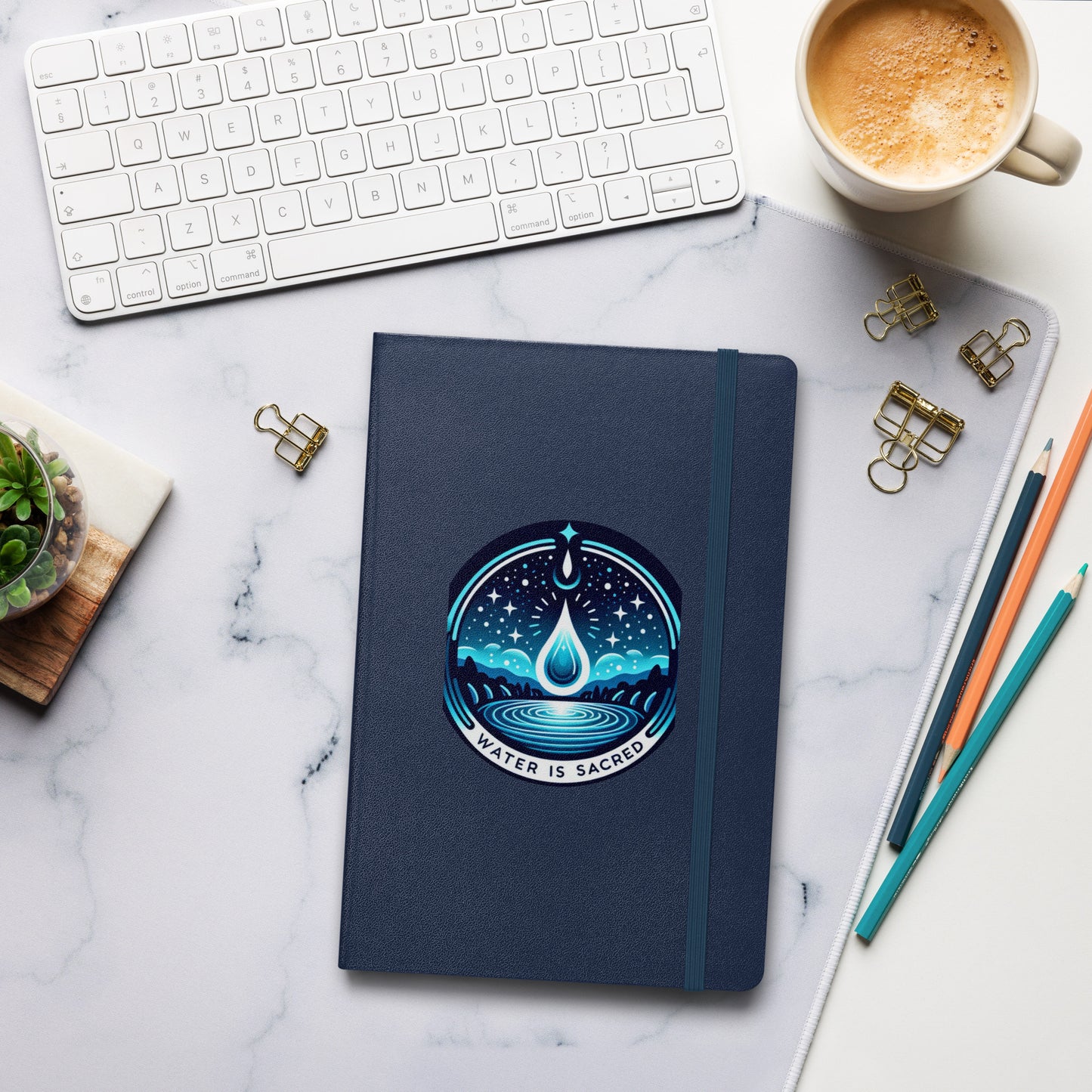 Water Is Sacred- Hardcover bound notebook