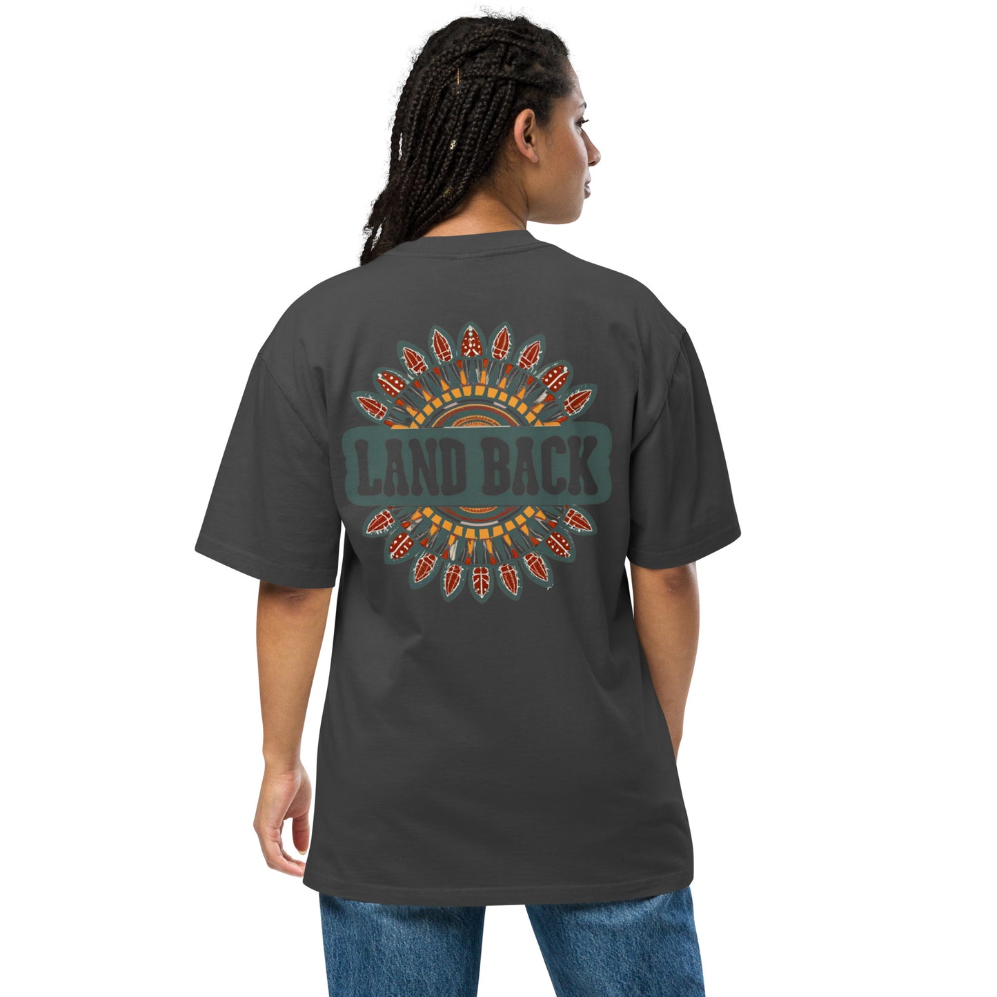 Land back-Arrowheads- Oversized faded t-shirt