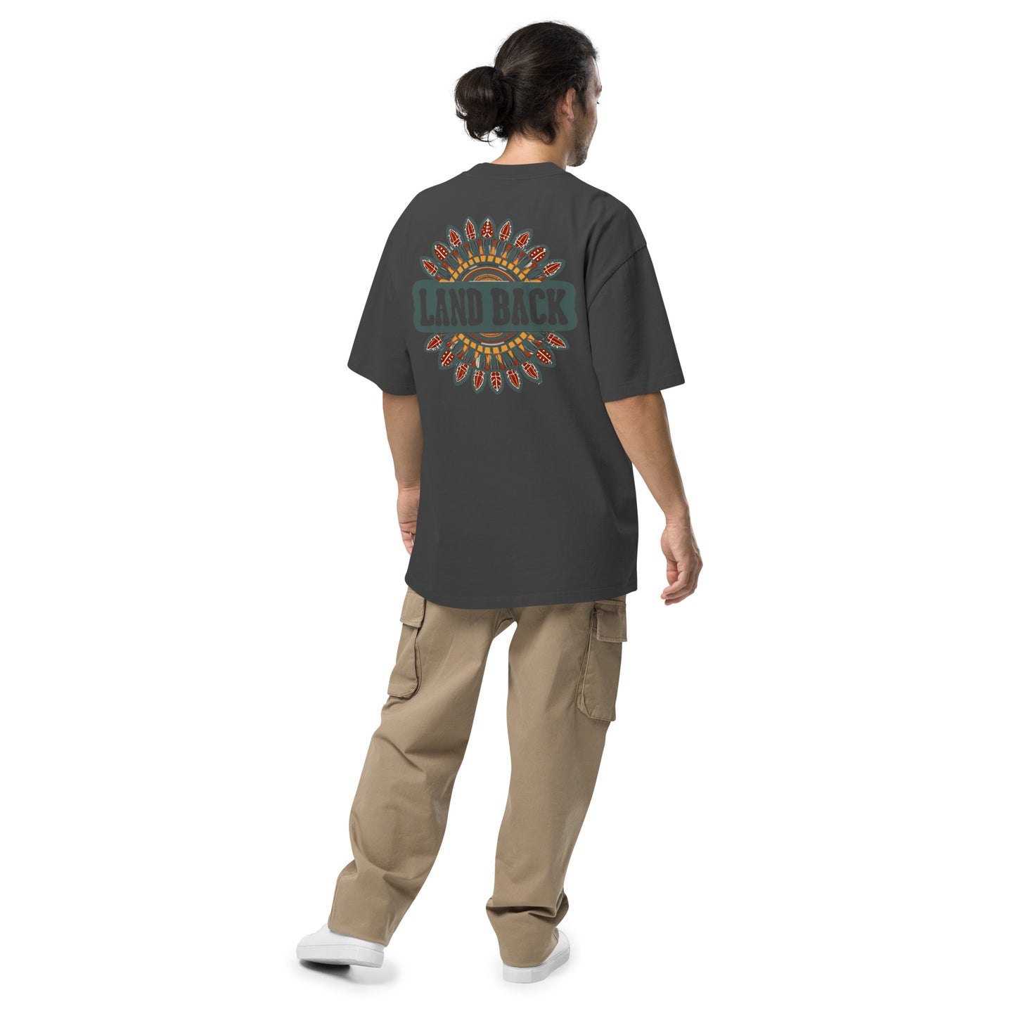 Land back-Arrowheads- Oversized faded t-shirt