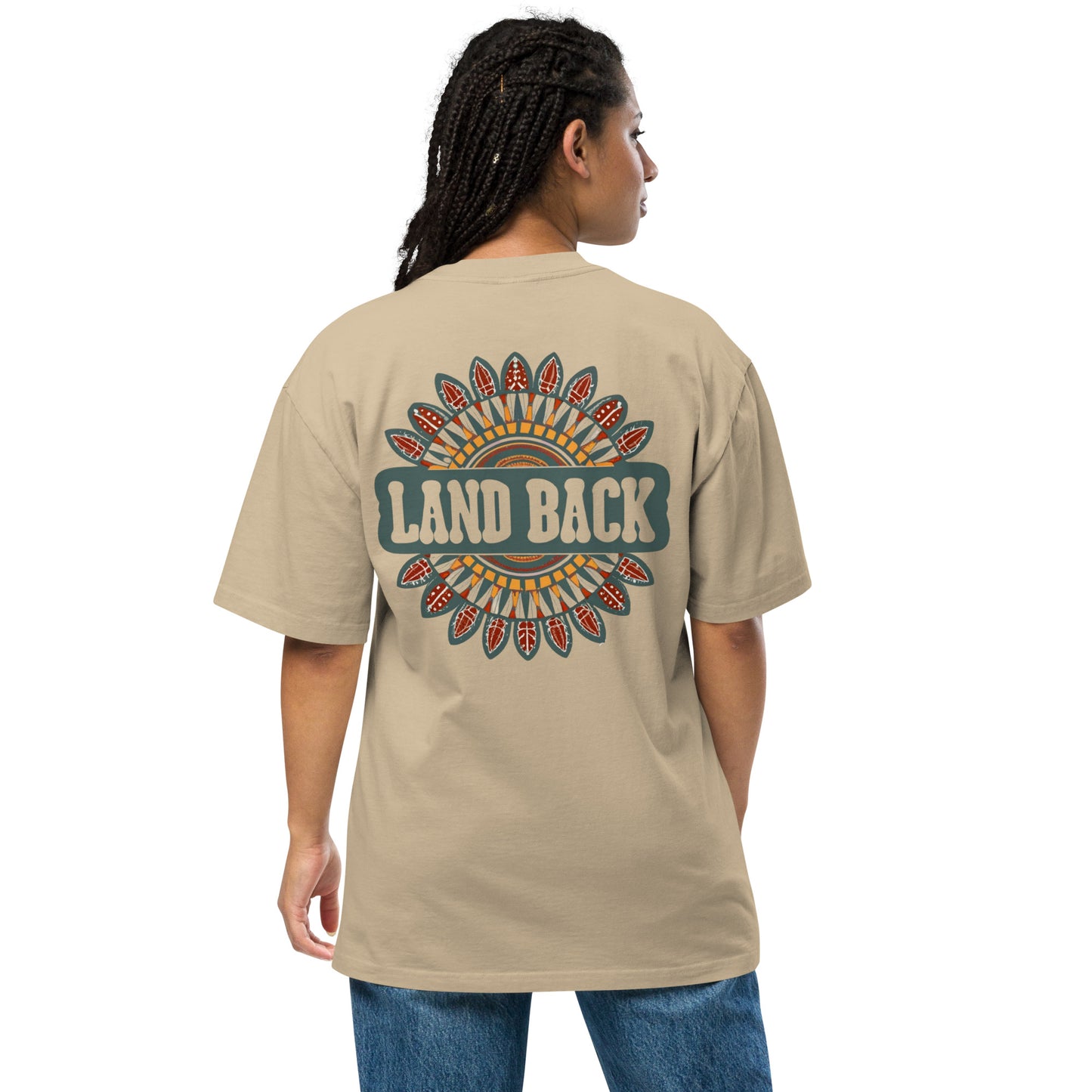 Land back-Arrowheads- Oversized faded t-shirt