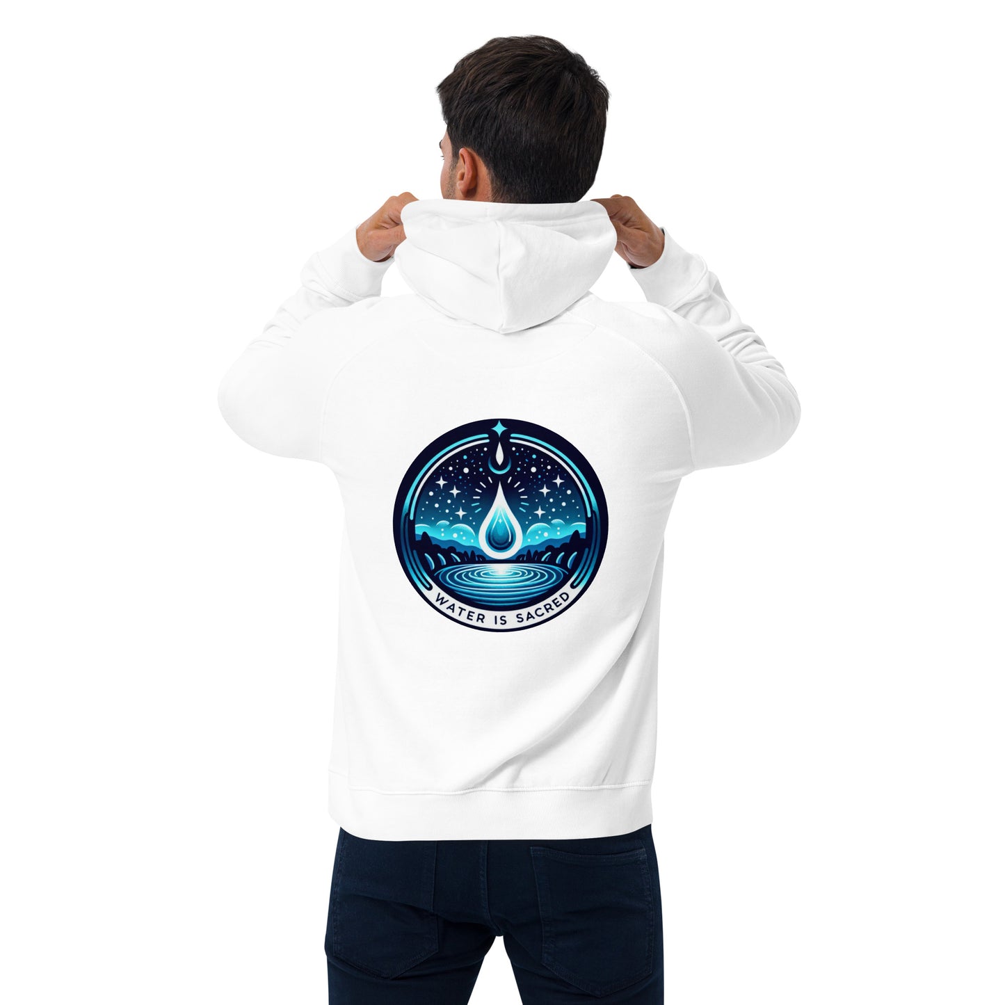 Water is Sacred- Unisex eco raglan hoodie