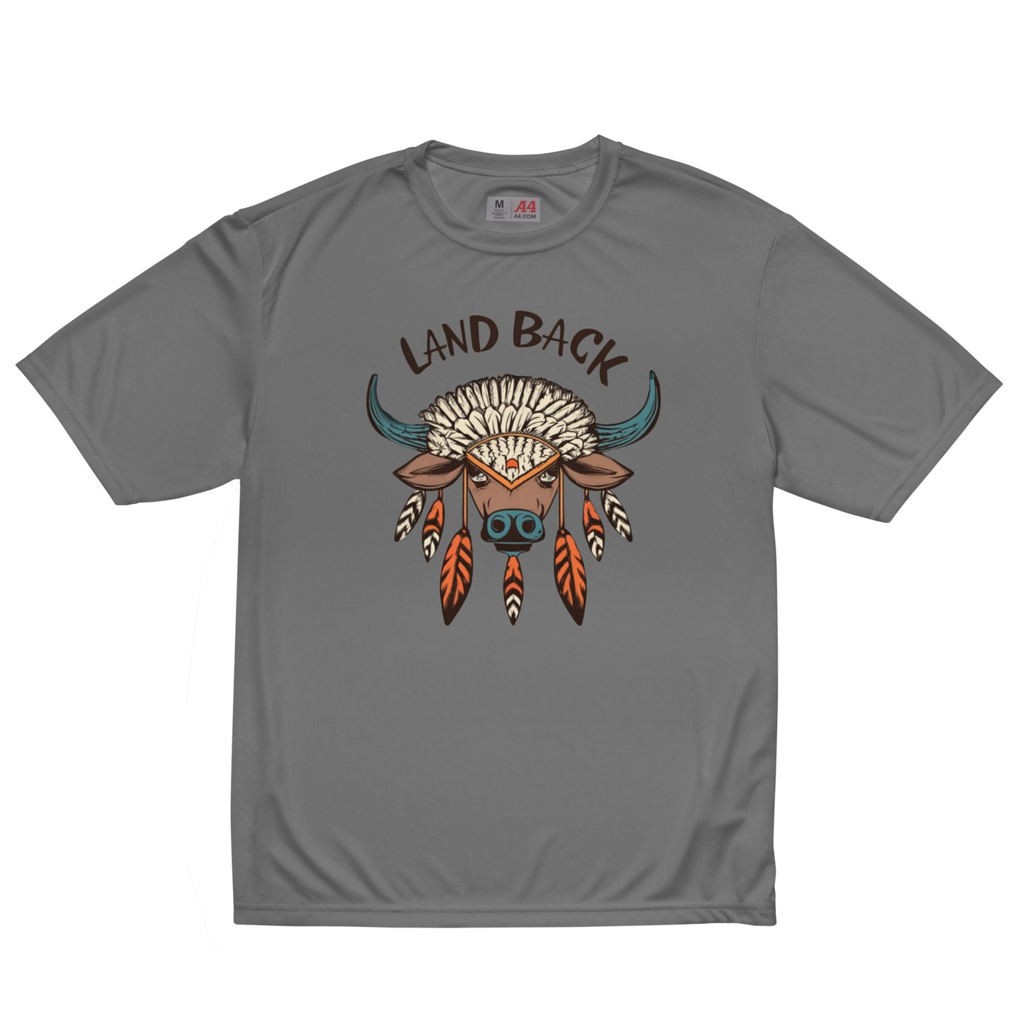 Buffalo Medicine - Land Back- Unisex performance crew neck t-shirt
