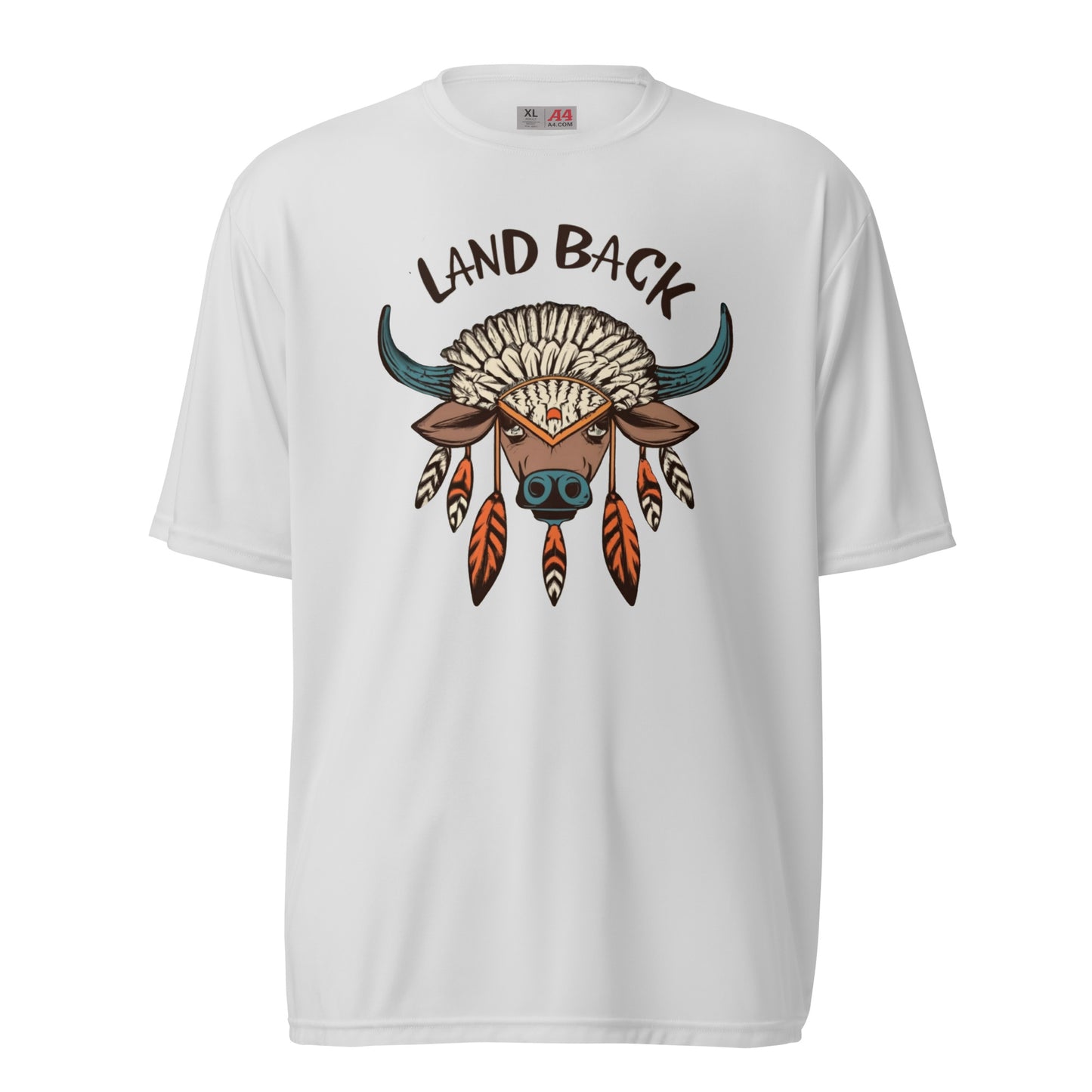 Buffalo Medicine - Land Back- Unisex performance crew neck t-shirt